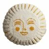 World Market Round Ivory Tufted Sun Face Indoor Outdoor Throw Pillow
