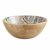 World Market Janice Large Multicolor Enamel Wood Bowl -Outdoor Elegant Store unnamed file 716