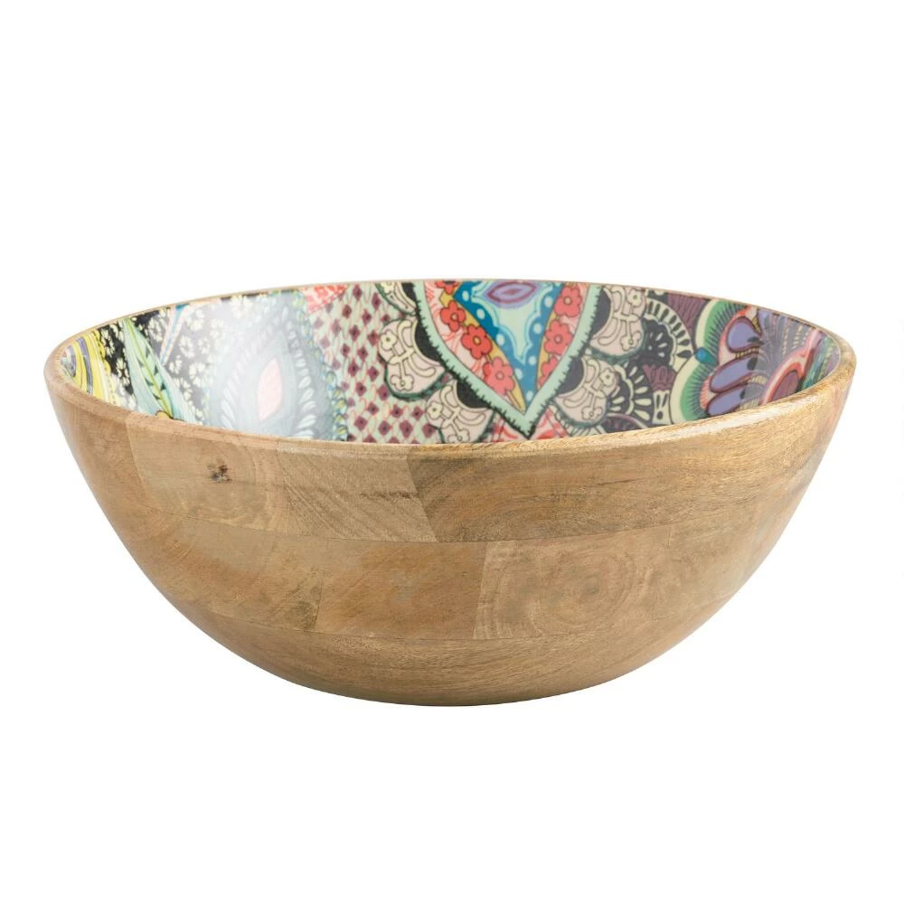 World Market Janice Large Multicolor Enamel Wood Bowl 3 World Market Janice Large Multicolor Enamel Wood Bowl
