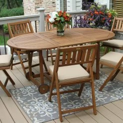 World Market Lira Oval Eucalyptus 7 Piece Folding Outdoor Dining Set -Outdoor Elegant Store unnamed file 735