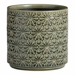World Market Stamped Floral Ceramic Planter -Outdoor Elegant Store unnamed file 749