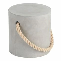 World Market Harlow Cement And Rope Outdoor Accent Stool
