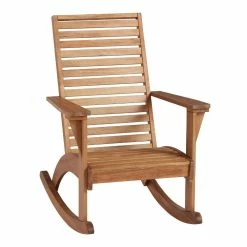 World Market Kapari Natural Wood Outdoor Rocking Chair