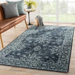World Market Blue and Black Medallion Kiya Indoor Outdoor Rug -Outdoor Elegant Store unnamed file 812