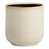 World Market Ivory Striped Dot Ceramic Planter -Outdoor Elegant Store unnamed file 856