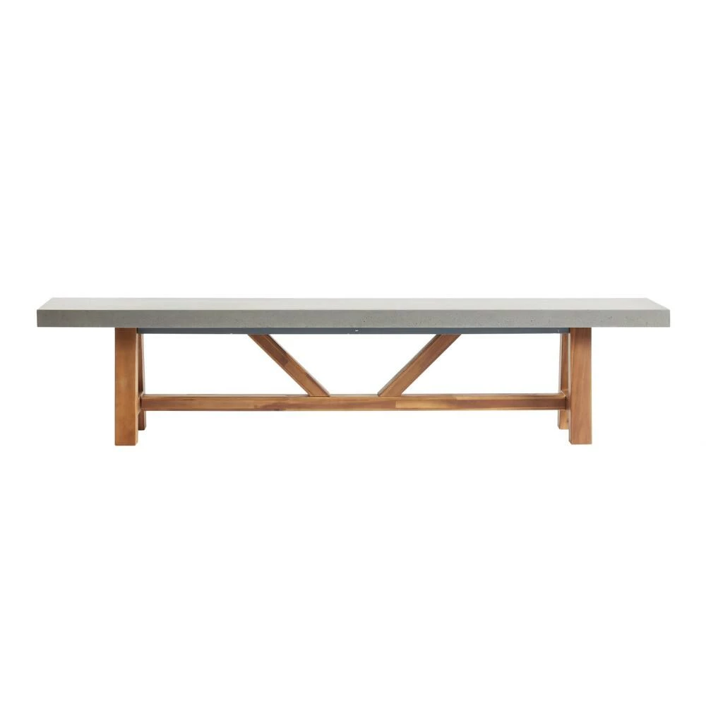 World Market Palmera Faux Cement Outdoor Dining Bench 4 World Market Palmera Faux Cement Outdoor Dining Bench - Image 2