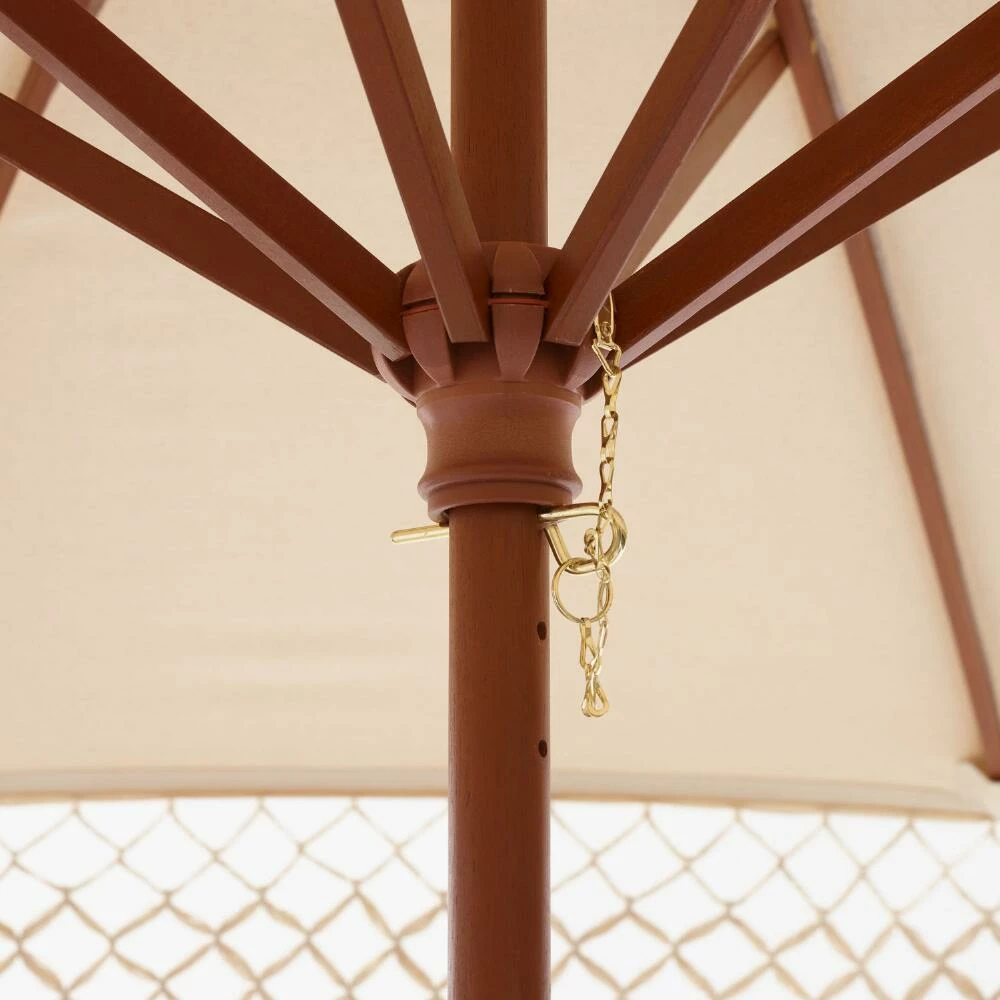 World Market Natural 9 Ft Replacement Umbrella Canopy With Fringe 5 World Market Natural 9 Ft Replacement Umbrella Canopy With Fringe - Image 4