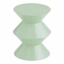 World Market Tilton Round Mint Green Geo Pedestal Outdoor Accent Table