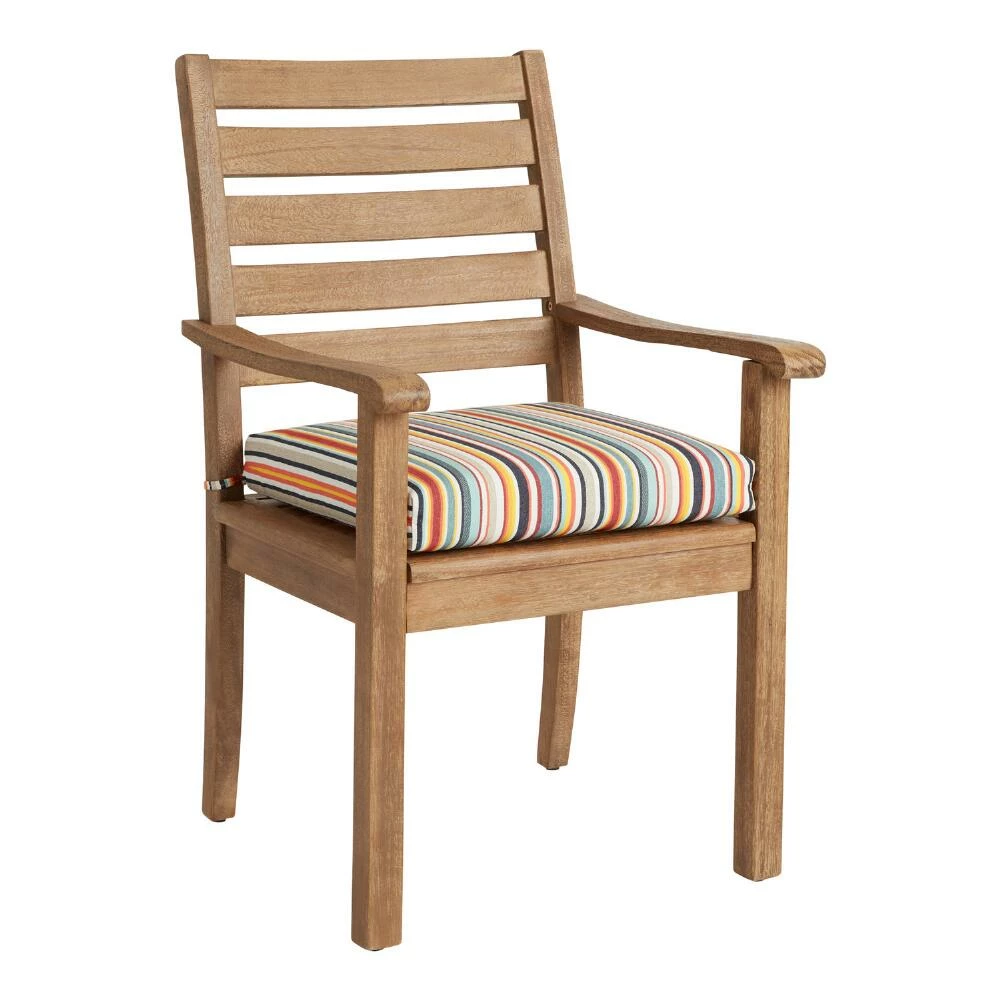 World Market Sunbrella Multicolor Stripe Outdoor Chair Cushion 6 World Market Sunbrella Multicolor Stripe Outdoor Chair Cushion - Image 4