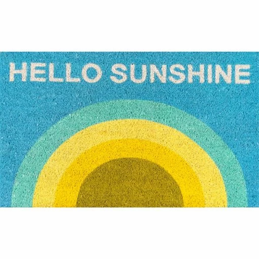 World Market Hello Sunshine Rainbow Coir Doormat -Outdoor Elegant Store unnamed file 931