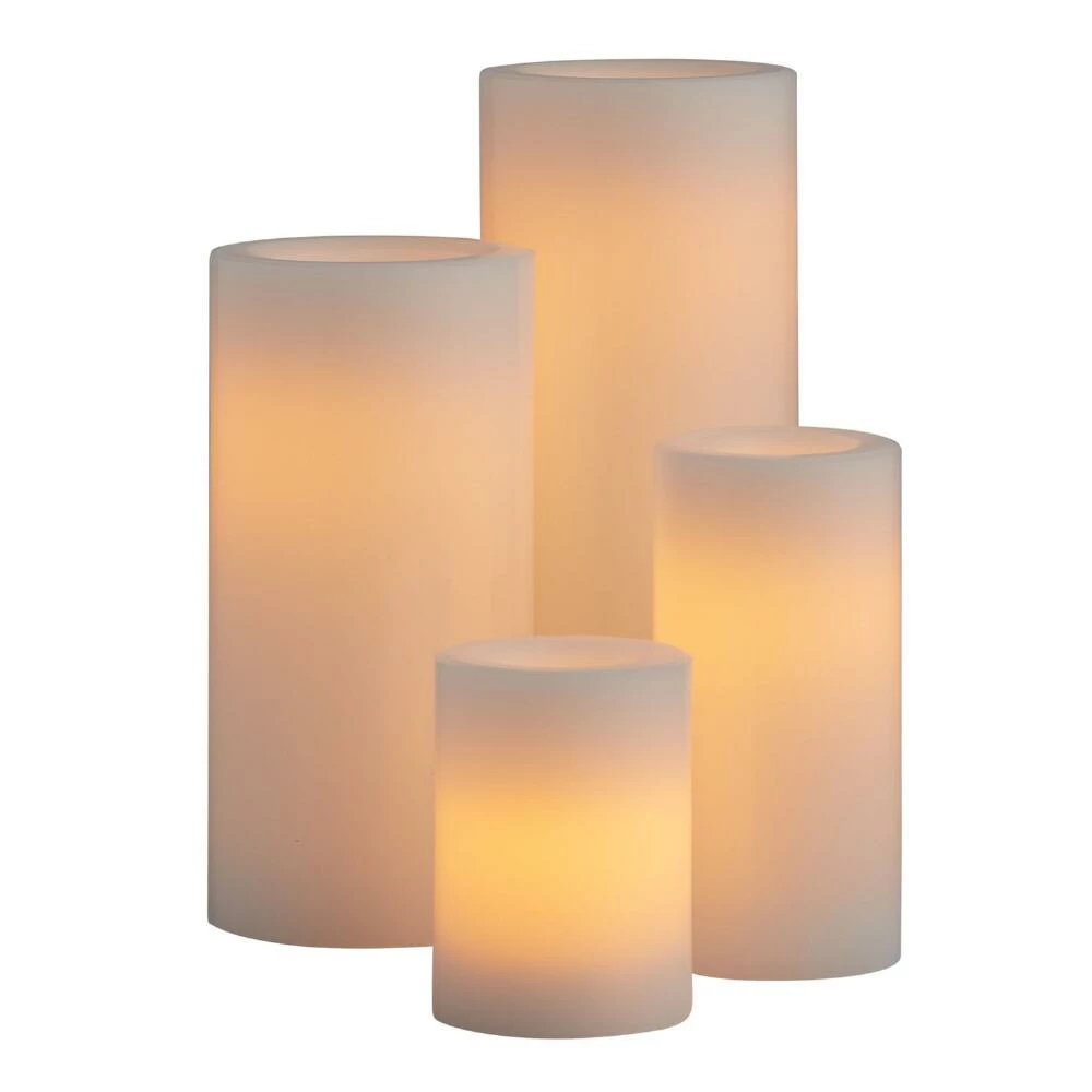 World Market Ivory All Weather Outdoor Flameless LED Pillar Candle 1 World Market Ivory All Weather Outdoor Flameless LED Pillar Candle
