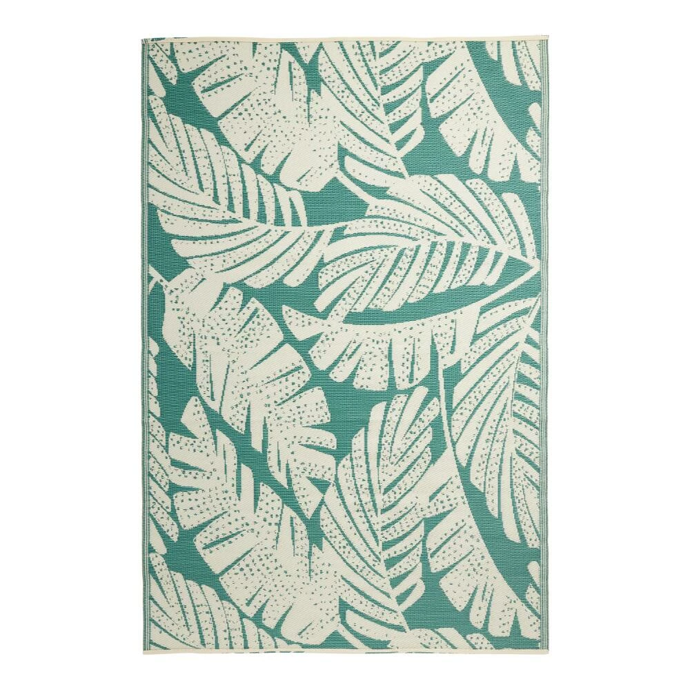 World Market Rio Green Palm Leaves Reversible Indoor Outdoor Floor Mat 4 World Market Rio Green Palm Leaves Reversible Indoor Outdoor Floor Mat - Image 2
