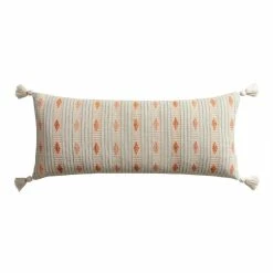 World Market Extra Wide Diamond Stripe Indoor Outdoor Lumbar Pillow