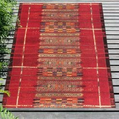 World Market Red Multicolor Global Stripe Indoor Outdoor Rug -Outdoor Elegant Store unnamed file 973