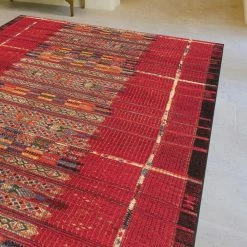 World Market Red Multicolor Global Stripe Indoor Outdoor Rug -Outdoor Elegant Store unnamed file 974