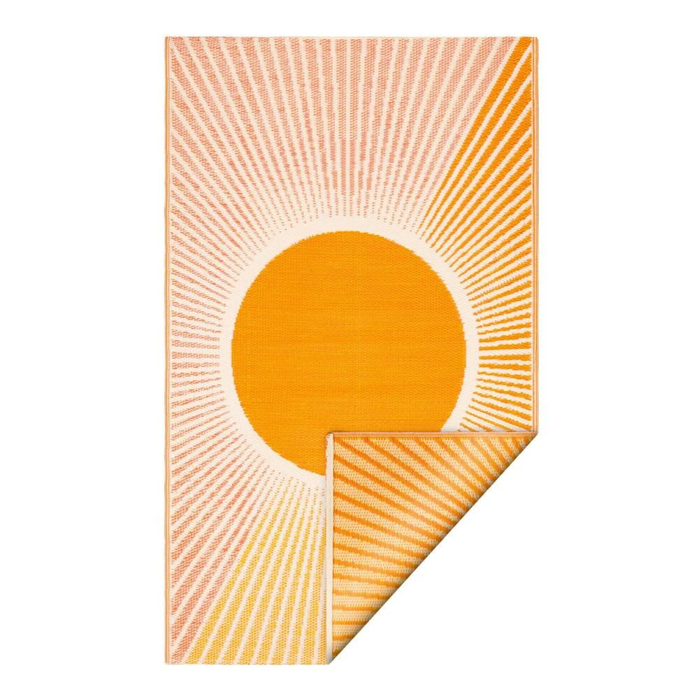 World Market Yellow Sunrise Reversible Indoor Outdoor Rio Floor Mat 5 World Market Yellow Sunrise Reversible Indoor Outdoor Rio Floor Mat - Image 3